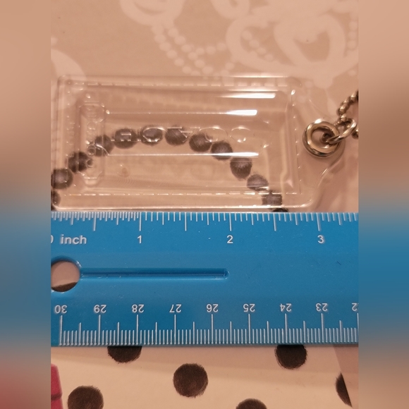 Authentic Coach Bag Charms/Key Fobs. White Leather & Clear Plastic - Picture 6 of 7